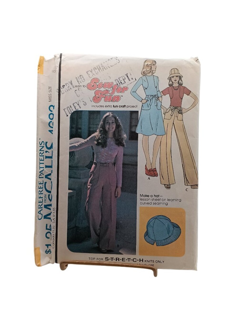McCalls 4683 Carefree Patterns Top Skirt Pants & Hat Sewing Pattern Misses